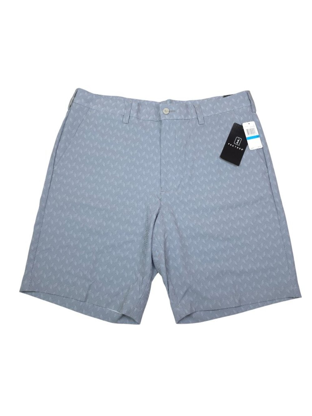 PGA Tour Mens Tradewinds Golf Shorts Gray Chevron Size 36 Moisture Wick Stretch